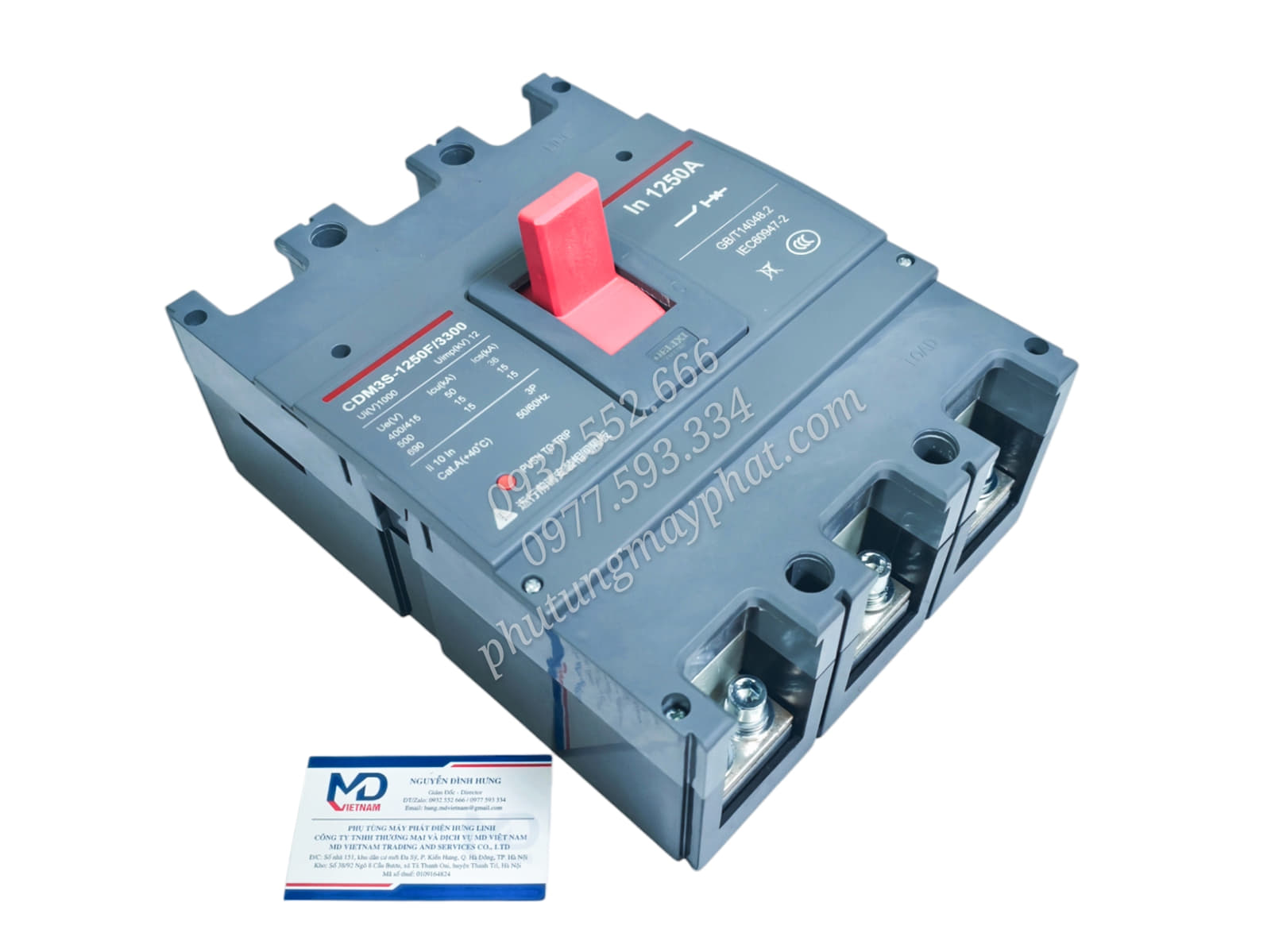 MCCB DELIXI CDM3S-1250F/3300 1250A/3P